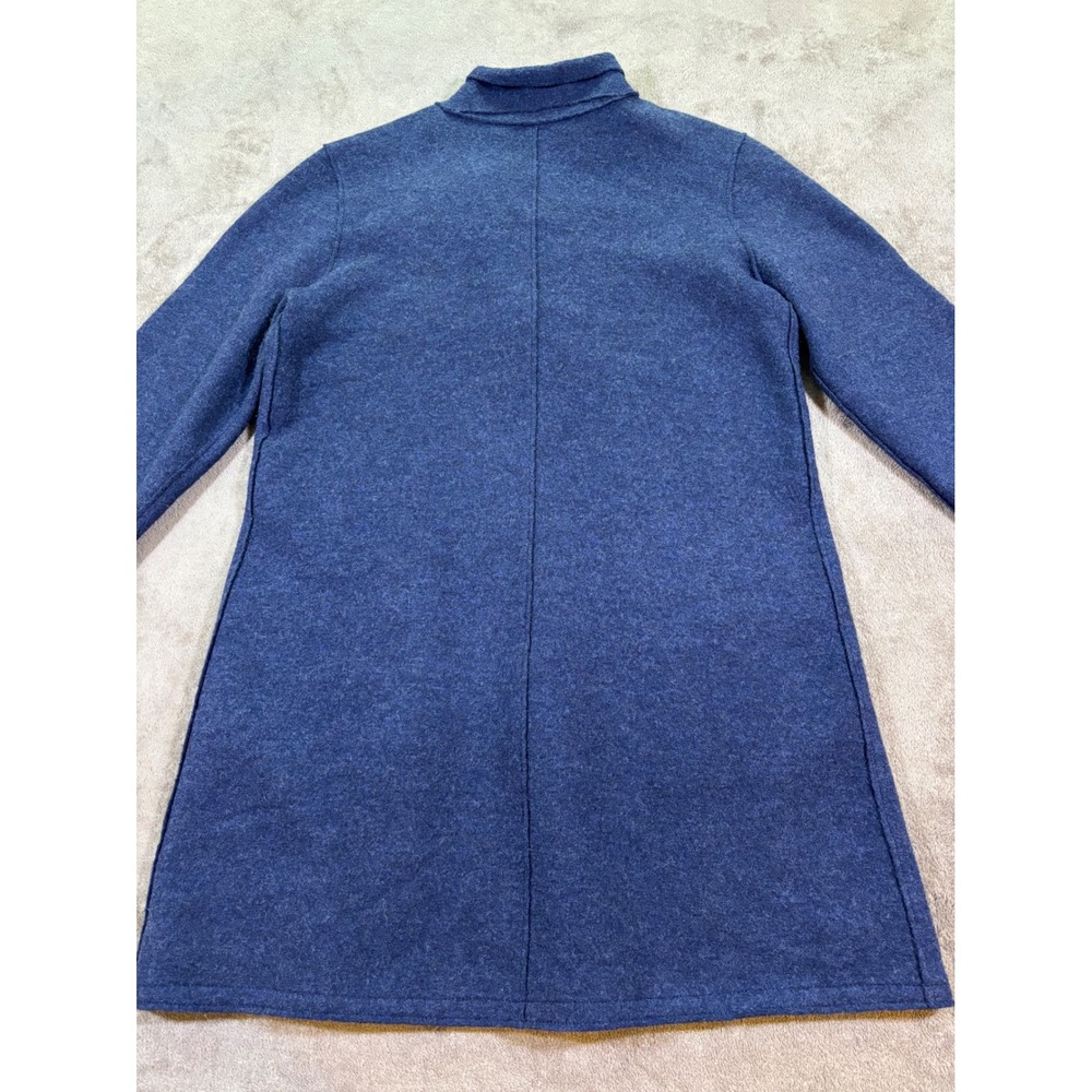 Eileen Fisher Women Blue Wool Notched Lapel Button Front Sweater Coat Size S - Picture 7 of 7